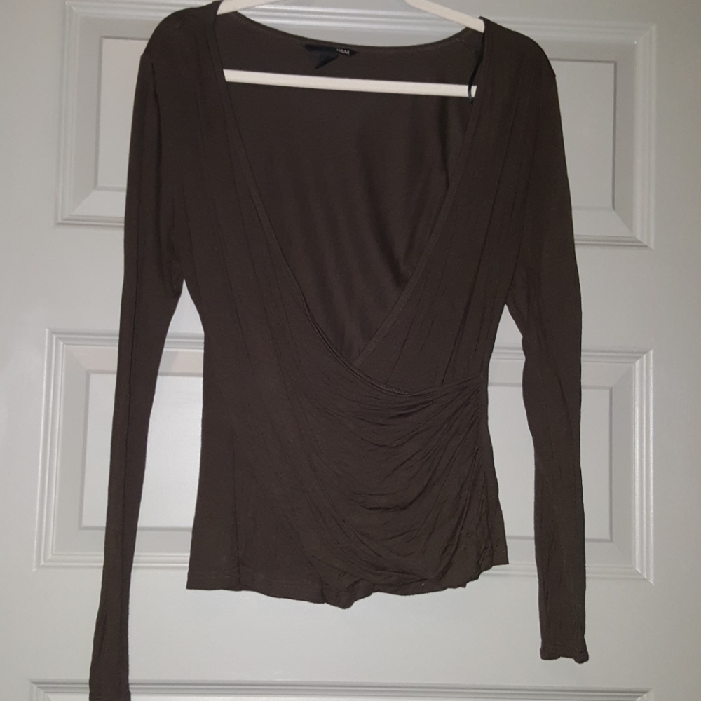 Brown wrap shirt